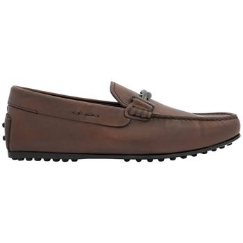商品Tod's | Men's Cocoa Double T Brown Leather Loafers,商家Jomashop,价格¥2324图片