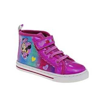 Disney | Little Girls Minnie Mouse High-Top Canvas Sneakers 