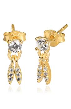 Gabi Rielle怎么样, Gabi Rielle | 14K Gold Plated Sterling Silver Mini Drop CZ Stud Earrings商品图片 4.5折