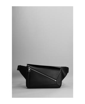 Loewe | Puzzel Edge Waist Bag In Black Leather商品图片,