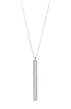ADORNIA | White Rhodium Plated Swarovski Crystal Accented Bar Drop Necklace,商家Nordstrom Rack,价格¥150