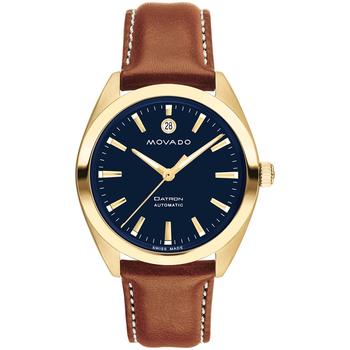 Movado | Men's Heritage Datron Swiss Automatic Cognac Genuine Leather Strap Watch 40mm商品图片,