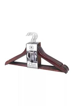 商品5 Pack Mahogany Wood Hangers,商家Belk,价格¥53图片