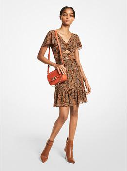 推荐Paisley Georgette Cutout Mini Dress商品