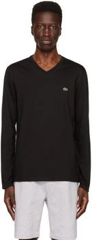 Lacoste | Black V-Neck Long Sleeve T-Shirt 5.1折