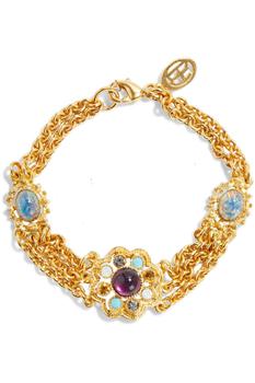 商品Gold-tone, crystal and stone bracelet图片