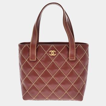 Love Stitch直邮, [二手商品] Chanel | Chanel Brown Leather Wild Stitch Tote Bag商品图片 