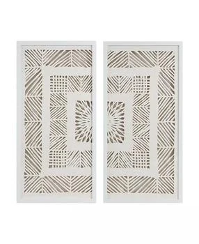 Madison Park | Tala Framed Geometric Rice Paper Panel 2-Pc. Shadowbox Wall Decor Set,商家Macy's,价格¥950