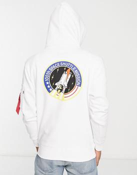 Alpha Industries | Alpha Industries NASA space shuttle back print hoodie in white商品图片,