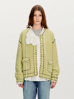 商品Fluffy Wool Stitch Cardigan_Green,商家W Concept,价格¥1225图片
