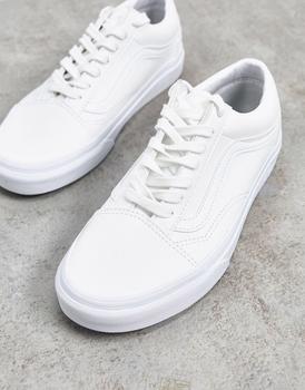 Vans | Vans Old Skool faux leather trainers in white商品图片,8.5折×额外9.5折, 额外九五折