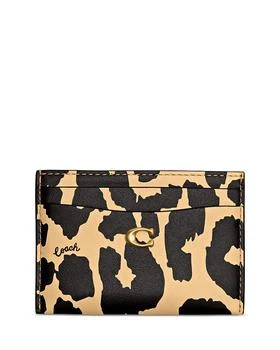 Coach | Essential Leopard Print Leather Card Case 满$100享8折, 满折