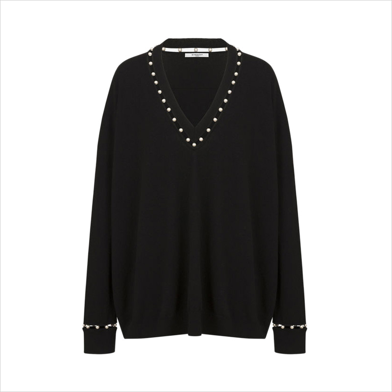 纪梵希打火机价格, Givenchy | Givenchy 纪梵希 黑色羊毛丝羊绒V领女士长袖上衣 17X7845502-001商品图片 满$100享9.5折, 满折