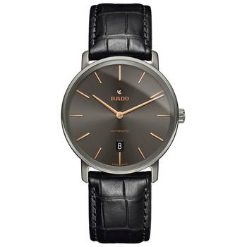 雷达男表, Rado | Men's Swiss Automatic DiaMaster Black Leather Strap Watch 41mm商品图片 