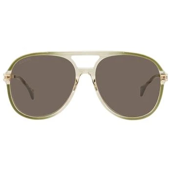 Gucci | Brown Pilot Men's Sunglasses GG1104S 003 61 4.4折, 满$200减$10, 满减