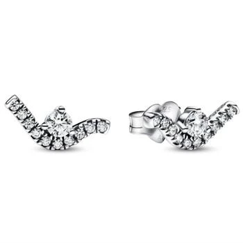 PANDORA | Women's Wave Stud Earrings In Sterling Silver,商家Premium Outlets,价格¥596