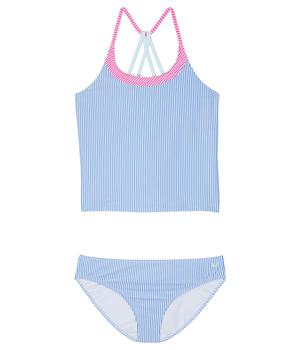 Vineyard Vines价格, Vineyard Vines | Stripe Mix Seersucker Tankini (Toddler/Little Kids/Big Kids)商品图片 6.7折