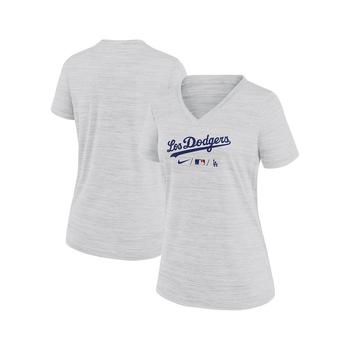 女式mlb裤子, NIKE | Women's White Los Angeles Dodgers 2021 Mlb City Connect Velocity Space-Dye Performance V-Neck T-shirt商品图片 