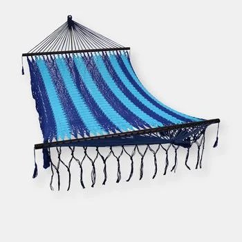 Sunnydaze Decor | Mayan Hammock with Spreader Bars Blue Portable Patio Outdoor Hanging 770 lb,商家Verishop,价格¥1351