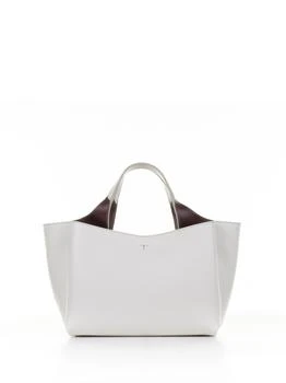 Tod's | White Handbag With Embossed Logo And T Timeless Charm In Grainy Leather Woman,商家Italist,价格¥9491