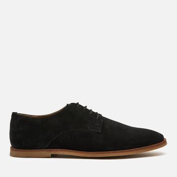 推荐Walk London Men's Danny Suede Derby Shoes - Black商品