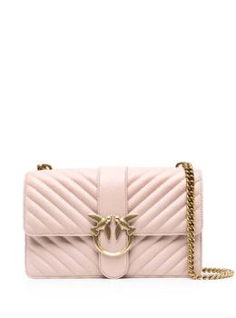 PINKO | Love Classic Pink Chevron Leather Crossbody Bag Pinko Woman商品图片,7.7折