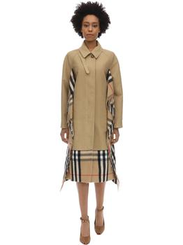 burberry风衣, Burberry | Cotton Canvas Trench Coat W/check Scarf商品图片 5折