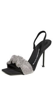 alexander wang鞋真假, Alexander Wang | Alexander Wang Julie Crystal Scrunchie Sandals商品图片 