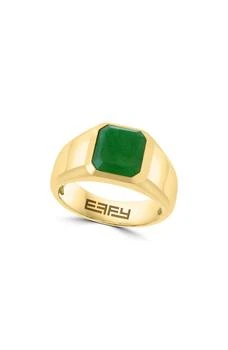 Effy | 14K Gold Plated Sterling Silver Jade Signet Ring,商家Nordstrom Rack,价格¥1500
