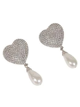 Alessandra Rich | ALESSANDRA RICH Heart-shaped crystal earrings,商家Baltini,价格¥2438