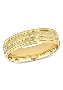 Belk & Co. | Co. Double Row Textured Mens Wedding Band In 14K Yellow Gold,商家Belk,价格¥3092