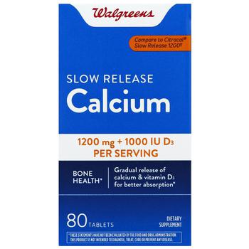 商品Slow Release Calcium 1200 mg + D3 1000 IU Tablets图片