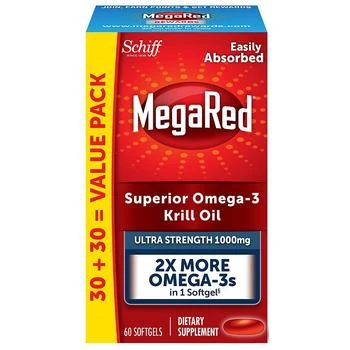MegaRed | Ultra Strength Softgels, Omega-3 Krill Oil Supplement,商家Walgreens,价格¥280