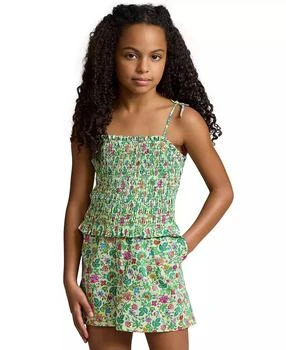 Ralph Lauren | Big Girls Floral Smocked Cotton Batiste Romper,商家Macy's,价格¥250