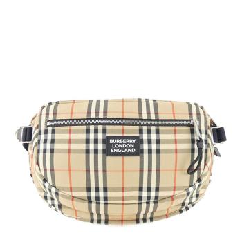 burberry腰包男包, Burberry | Burberry 博柏利 男士卡其格子棉质腰包 8017734商品图片 满$100享9.5折, 满折