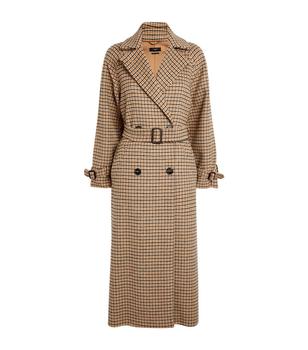 Weekend Max Mara | Wool Check Wrap-Around Coat商品图片,独家减免邮费