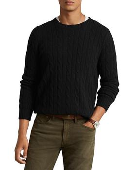 推荐Cashmere Cable Knit Regular Fit Crewneck Sweater商品