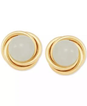 Macy's | Jade (6mm) Button Knot Stud Earrings in 10k Gold,商家Macy's,价格¥707