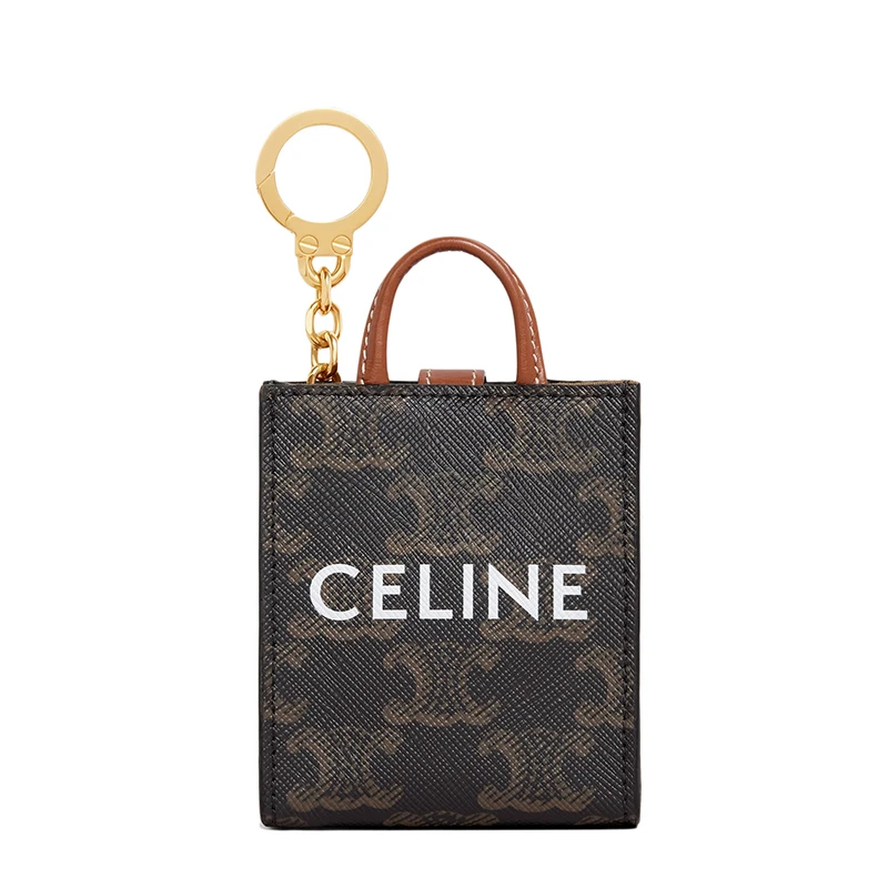 Celine | CELINE/赛琳    女士凯旋老花涂层帆布配皮MICRO竖款CABAS手袋零钱包 7.5折, 包邮包税