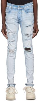 了解amiri牛仔裤, AMIRI | Blue Hibiscus Artpatch Jeans商品图片 3.7折