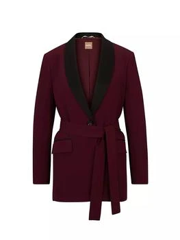 Hugo Boss | Oversize-Fit Jacket With Tie Belt And Silken Trims 