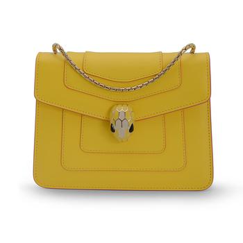 product Bvlgari Serpenti Forever Buttercup Citrine And Crystal Rose Calf Leather And Enamel Shoulder Bag 287127 image