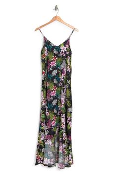 推荐Leaf Printed Hi-Lo Flounce Hem Dress商品