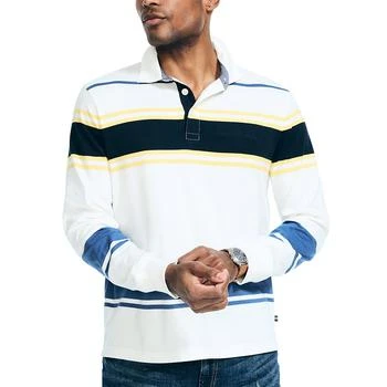 Nautica | Men's Classic-Fit Rugby Stripe Long-Sleeve Polo Shirt 7.4折×额外8折, 额外八折