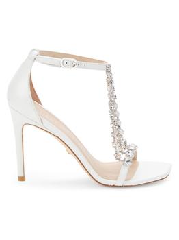 stuart weitzman凉鞋代购, Stuart Weitzman | Embellished Leather Sandals商品图片 4.2折