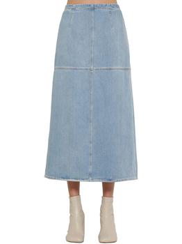 推荐A Shape Cotton Denim Midi Skirt商品