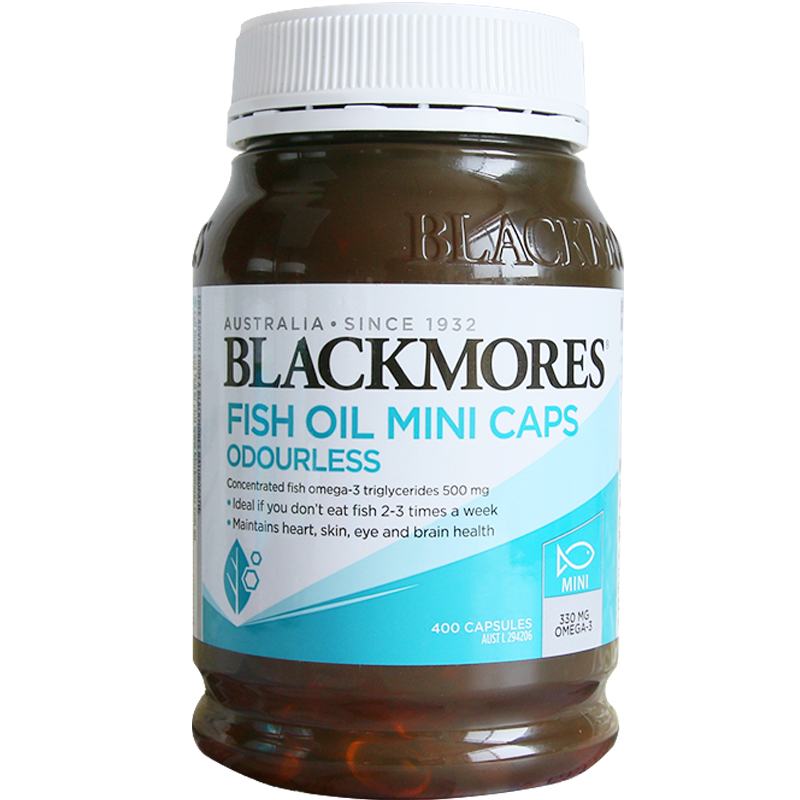 推荐BLACKMORES澳佳宝无味深海鱼油软胶囊400粒补脑护眼中老年保健商品