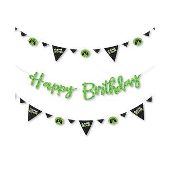 商品Big Dot of Happiness | Game Zone - Pixel Video Game Party Letter Banner Decoration - Happy Birthday,商家Macy's,价格¥142图片