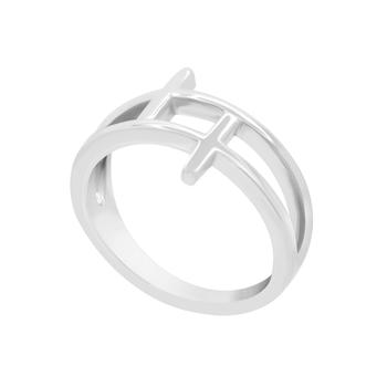 商品High Polish Bypass Double Cross Ring in Silver Plate or Gold Plate,商家Macy's,价格¥147图片