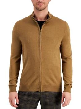 Club Room | Mens Merino Wool Ribbed Trim Full Zip Sweater 4.5折起, 独家减免邮费